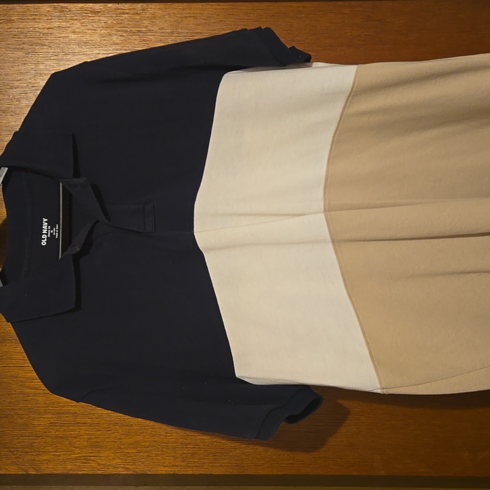 Old Navy Navy and Cream Polo Shirt